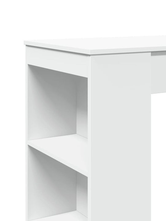 Vidaxl Τραπέζι Μπαρ Ράφια Λευκό 95x47x103,5cm Επεξεργ Ξύλο 1 Τεμ Λευκό