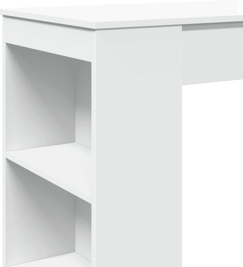 Vidaxl Bar Table Shelves White 95x47x103.5cm Engineered Wood 1 Piece White