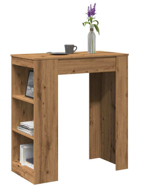 Vidaxl Bar Table Oak Rails 95x47x103.5cm Processed Wood 1 Piece Brown