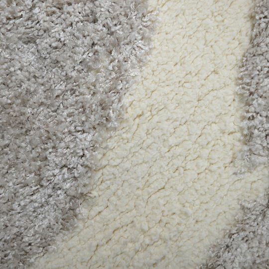 Saray Home Set Shaggy Covoare pentru dormitor Catifea Cream C716B-CRBG-SET 3buc