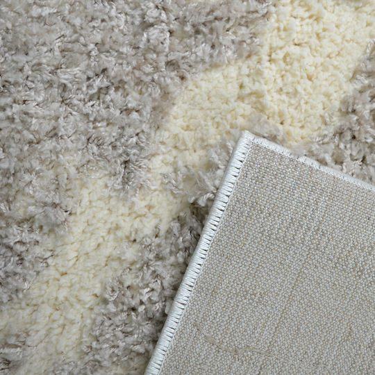 Saray Home Σετ Shaggy Χαλιά Κρεβατοκάμαρας Βελουτέ Κρεμ C721B-CRBG-SET 3τμχ