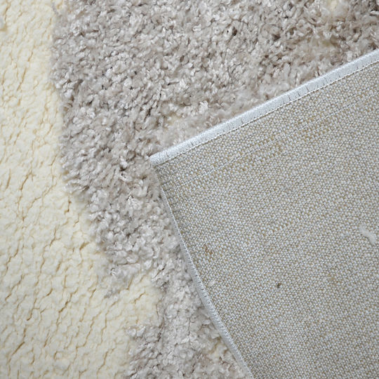 Saray Home Set Shaggy Covoare pentru dormitor Catifea Cream C716B-CRBG-SET 3buc