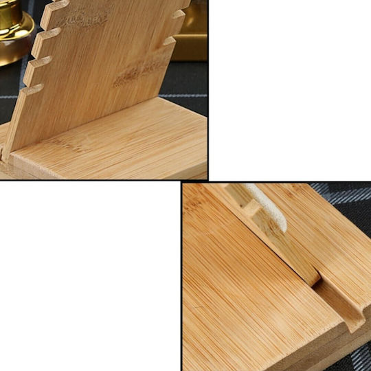 Wooden Rectangular Necklace Stand with 12 Slots Beige