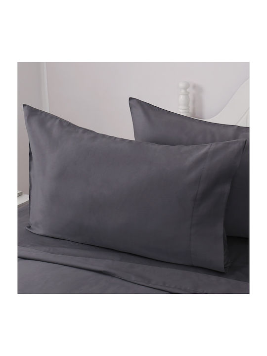 Beauty Home Sheet Sets King Size with Elastic 240x270+37cm. 4 Seasons Art 12000 Dark Grey 4pcs