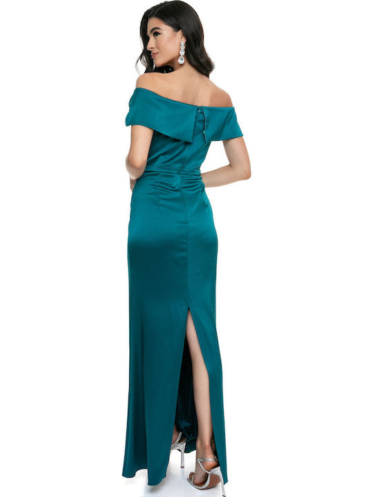 Rochie Maxi pentru Nuntă Botez Petrol