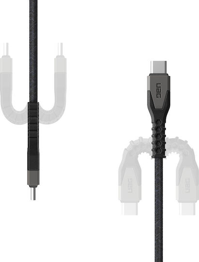 UAG Uag Ultra Rugged Kevlar Braided USB 2.0 Cable USB-C male - USB-C 60W PD Μαύρο 1.5m