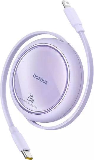 Baseus Retractable USB-C to Lightning Cable 20W Μωβ 1m (P10364501511-00)