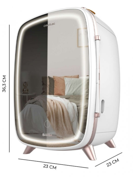 Cecotec Bamba CoolingBeauty Ψυγείο Καλλυντικών 6lt με Ράφι, Καθρέφτη & Φωτισμό LED Λευκό 18W