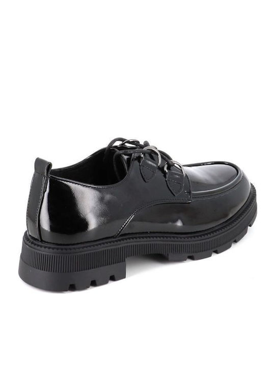 Leather Women's Loafers in Black Color