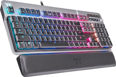 Thermaltake Argent K6 Gaming Mechanical Keyboard with Cherry MX Silver Low Profile switches and RGB lighting (German) Silver