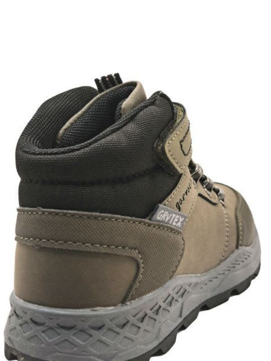 Garvalin Kids PU Leather Boots Khaki