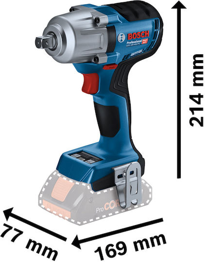 Bosch GDS 18V-45 Μπουλονόκλειδο Μπαταρίας 18V Solo με Υποδοχή 1/2"