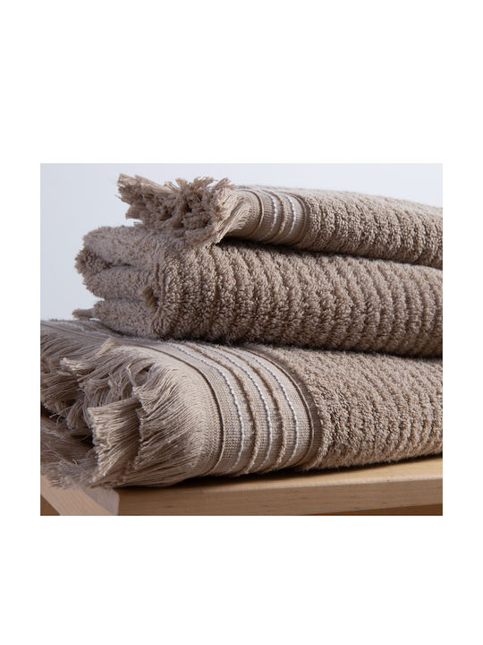 Nef-Nef Homeware Hand Towel Satti 30x50cm. Beige Weight 500gr/m²