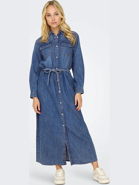 Trudy Maxi Σεμιζιέ Φόρεμα Τζιν Light Blue