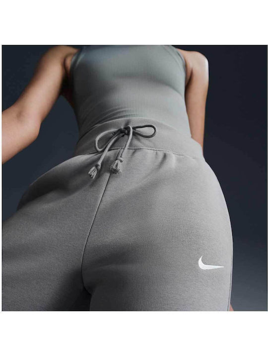 Sportswear High Waist Sweatpants Wide Fleece Gray