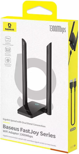 Baseus Fastjoy Αντάπτορας Δικτύου USB με Ασύρματη Σύνδεση Wi-Fi 1300Mbps