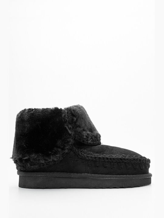 Luigi Women's Ankle Boots with Fur Black