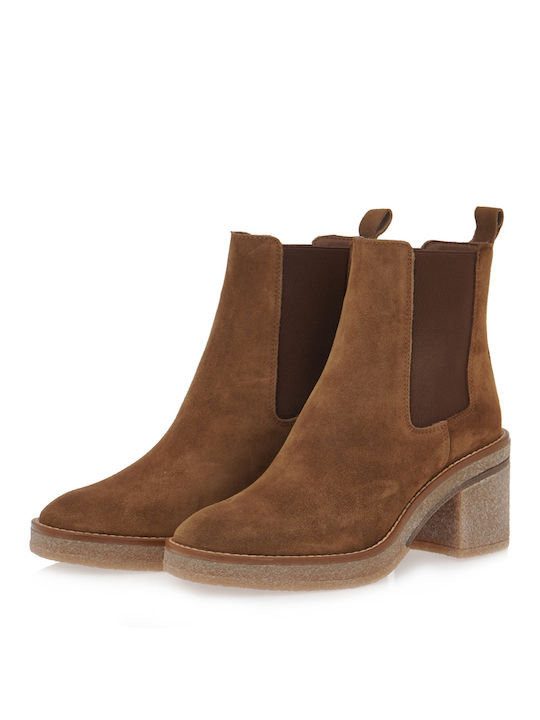 Wildleder Damen Knöchelstiefel Tabac Braun