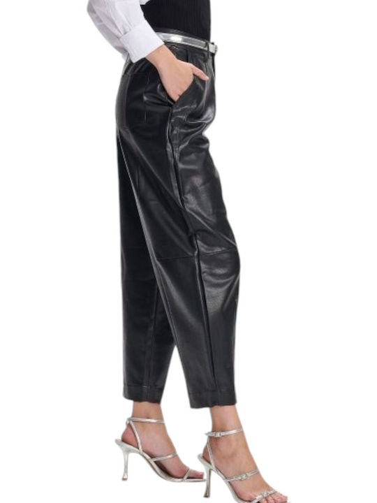 Ale - The Non Usual Casual Damen Leder Hose Schwarz