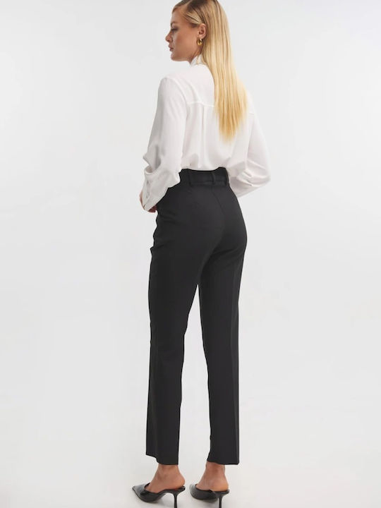 Dama Talie înaltă Tesatura Pantaloni Black