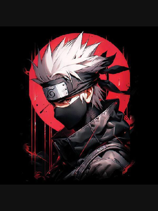 Premium T-shirt Takeposition Big Print Thick Cotton 185 G/m2 Anime Naruto Kakashi Black 321-1409