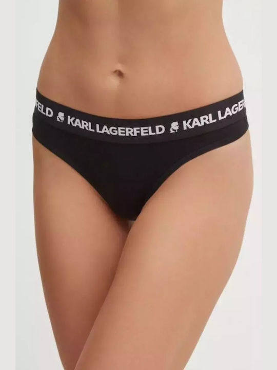 Karl Lagerfeld Baumwolle Damen Zeichenfolge 3Pack Black