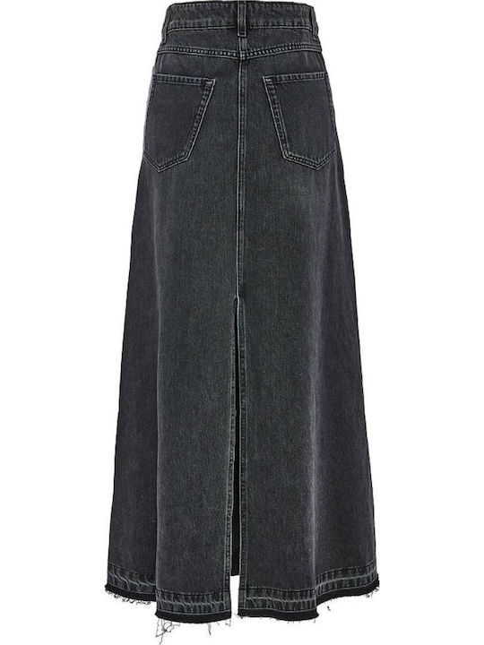 Denim Maxi Skirt Black Denim