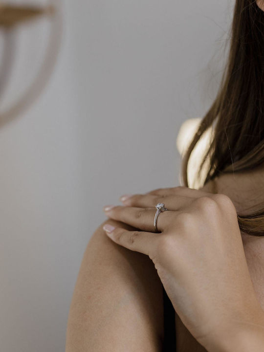 Themelidis Jewels Единичен камък от Бяло злато 18K с Диамант
