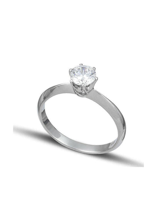 Themelidis Jewels Einzelstein aus Weißgold 18K mit Diamant