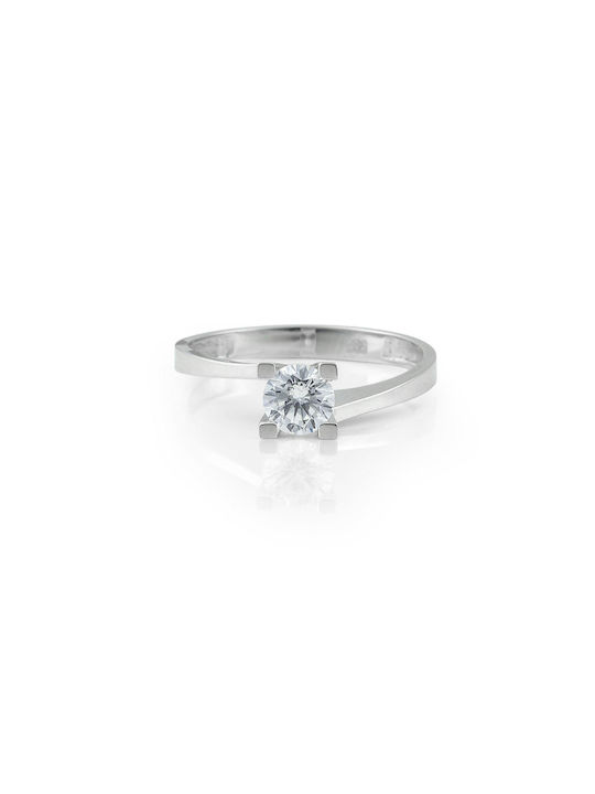 Themelidis Jewels Einzelner Steine Ringe aus Weißgold 18K mit Diamant