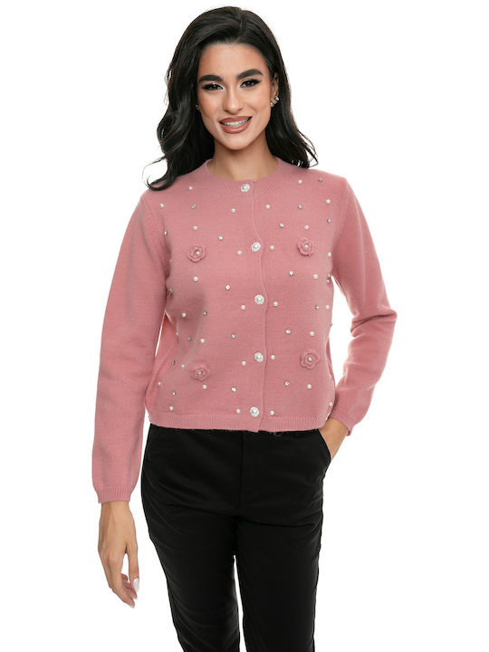 RichgirlBoudoir Women's Cardigan with Buttons Pink