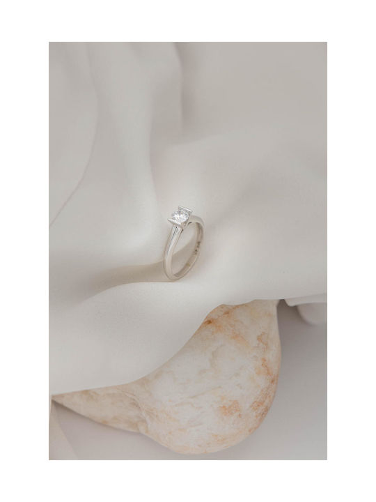 Themelidis Jewels Single Stone from White Gold 14K