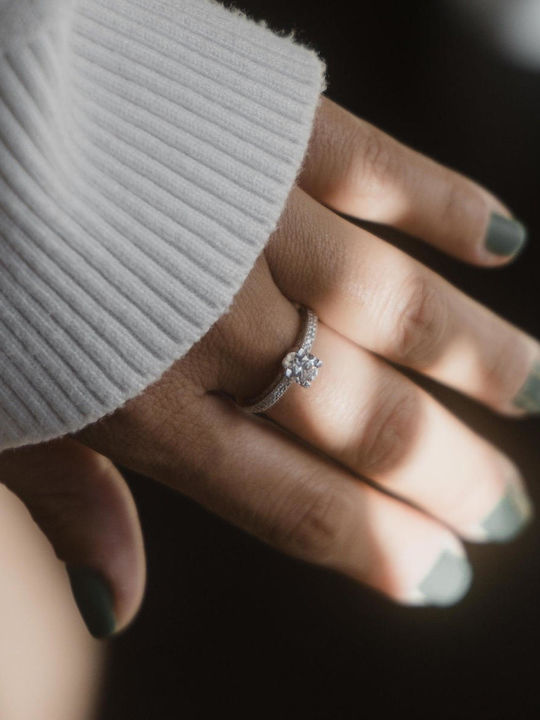 Themelidis Jewels Единичен камък от Бяло злато 18K с Диамант