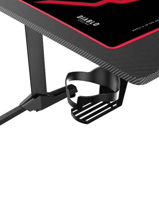 Геймърско Бюро X-mate Дървено Черно С Метални Крака И USB Портове 100x60x75см