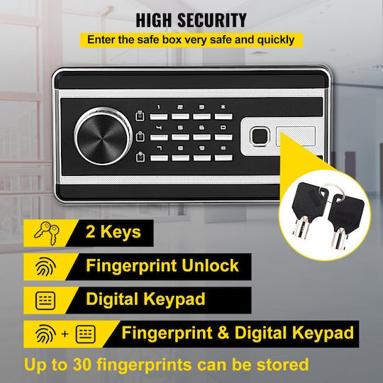 Vevor Safe with Digital Fingerprint Lock L35xW30xH47cm ZWSBXXHSWC60LWSWEV0