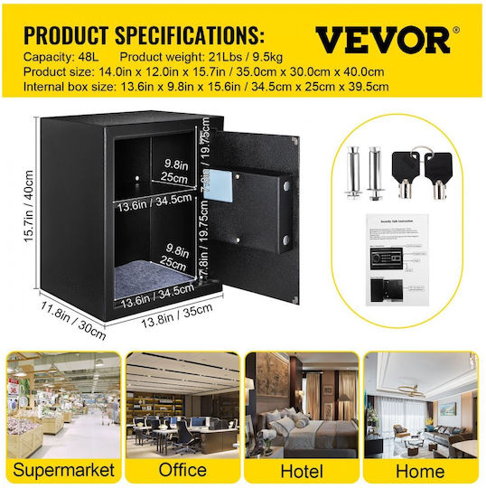 Vevor Safe with Digital Fingerprint Lock L35xW30xH40cm ZWSBXXHSWC48LVV8WV0