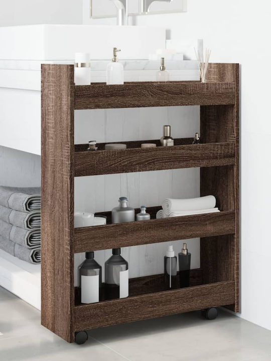 vidaXL Επιπέδων Kitchen Trolley Wooden in Brown Color 60x20x82cm