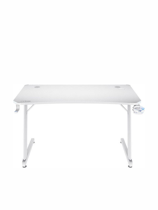 Γραφείο Gaming GXT 709W Luminus Ξύλινο White με LED & USB θύρες 120x60x74εκ.