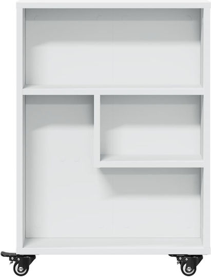 vidaXL Τρόλεϊ Κουζίνας Ξύλινο 4 Θέσεων Λευκό 48x13x68cm