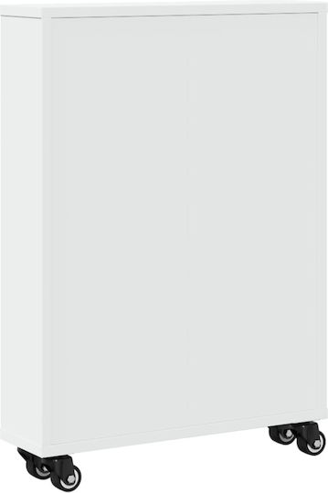 vidaXL Τρόλεϊ Κουζίνας Ξύλινο 4 Θέσεων Λευκό 48x13x68cm
