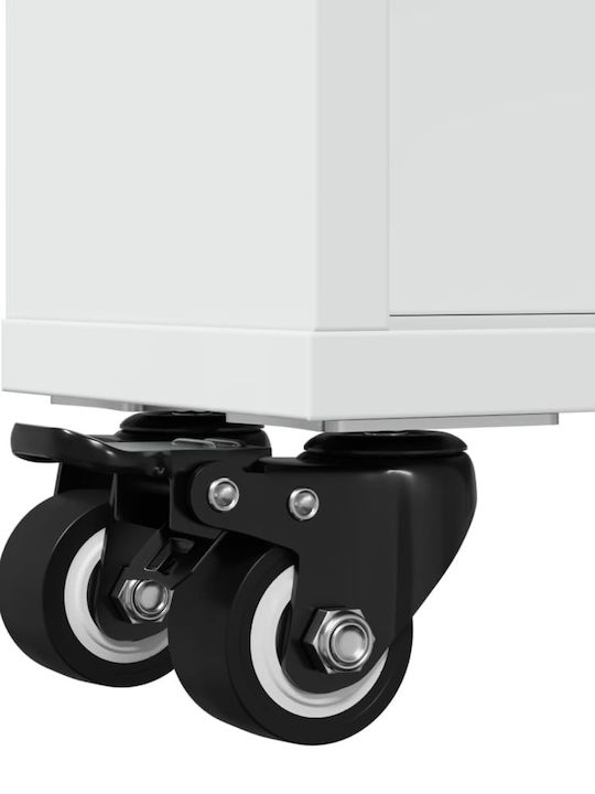 vidaXL Τρόλεϊ Κουζίνας Ξύλινο 4 Θέσεων Λευκό 48x13x68cm