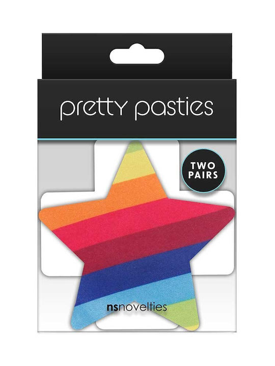 Ns Novelties Pretty Pasties Pride Cross & Star Rainbow