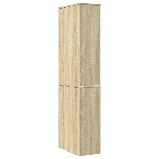 vidaXL Wall Hung Cabinet Bathroom Column Cabinet L22xD41xH135cm Sonoma