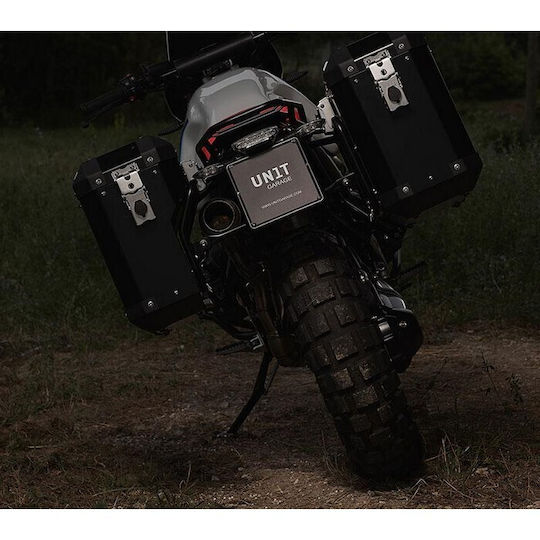 Unit Garage Geanta Laterala pentru Motociclete Stanga Aluminiu 40lt in Negru culoare