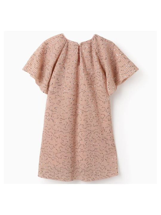 Zippy Kids Dress with Sequins Pink