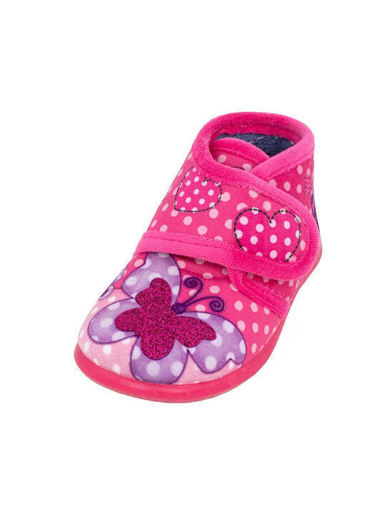 Kinderhausschuhe Stiefel Fuchsie