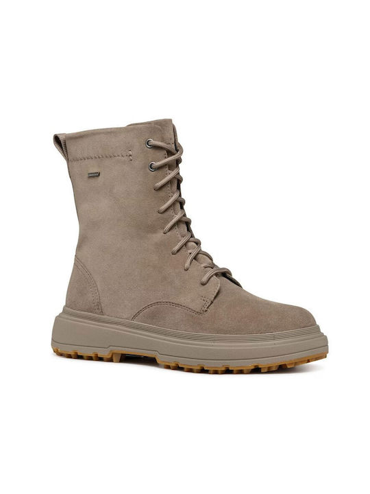 Geox Leder Damen Knöchelstiefel Beige