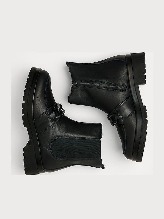 Leather Women's Ankle Boots Black