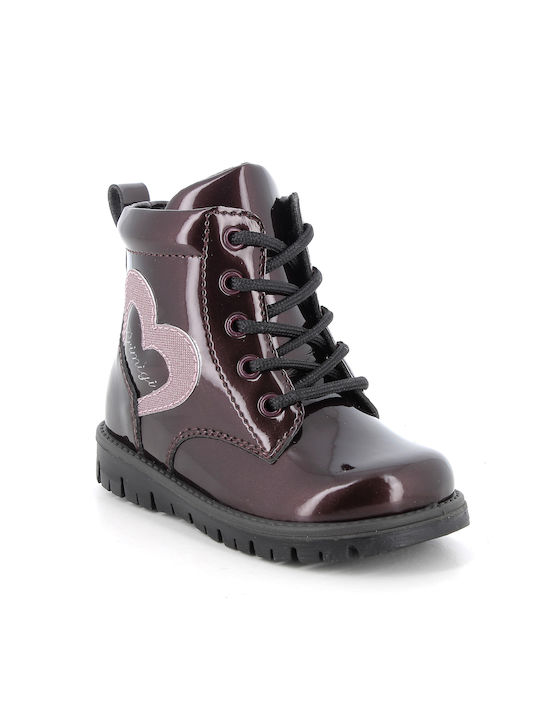 Primigi Kids Patent Leather Boots Burgundy