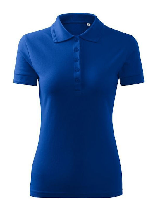 Malfini Pique Women's Short Sleeve Promotional Blouse Blue